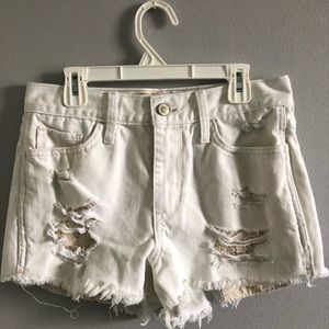 High Waisted White Hollister Shorts